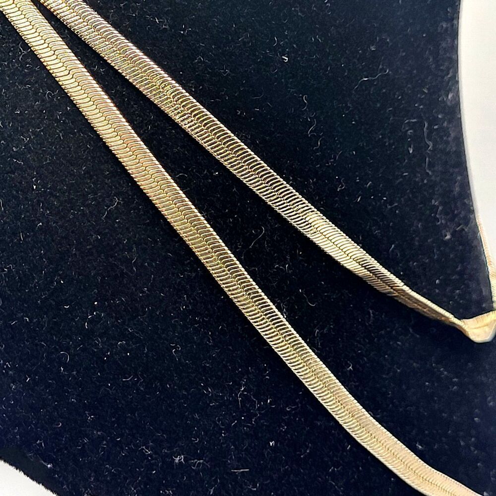 Vintage 80s Extra Long Goldtone Snake Chain Necklace 31in